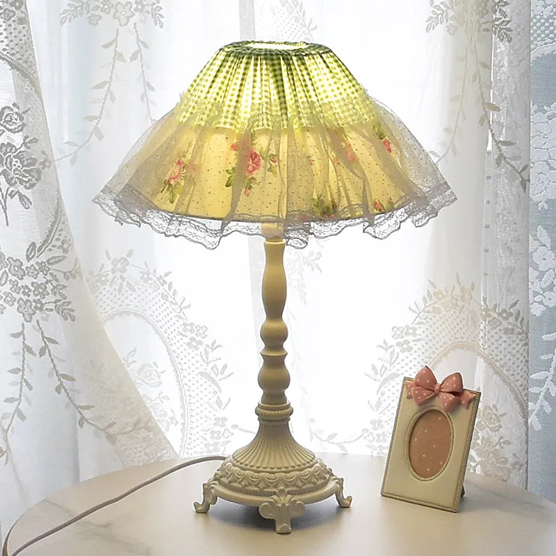 Solar Lamp - French pastoral table lamp bedroom bedside