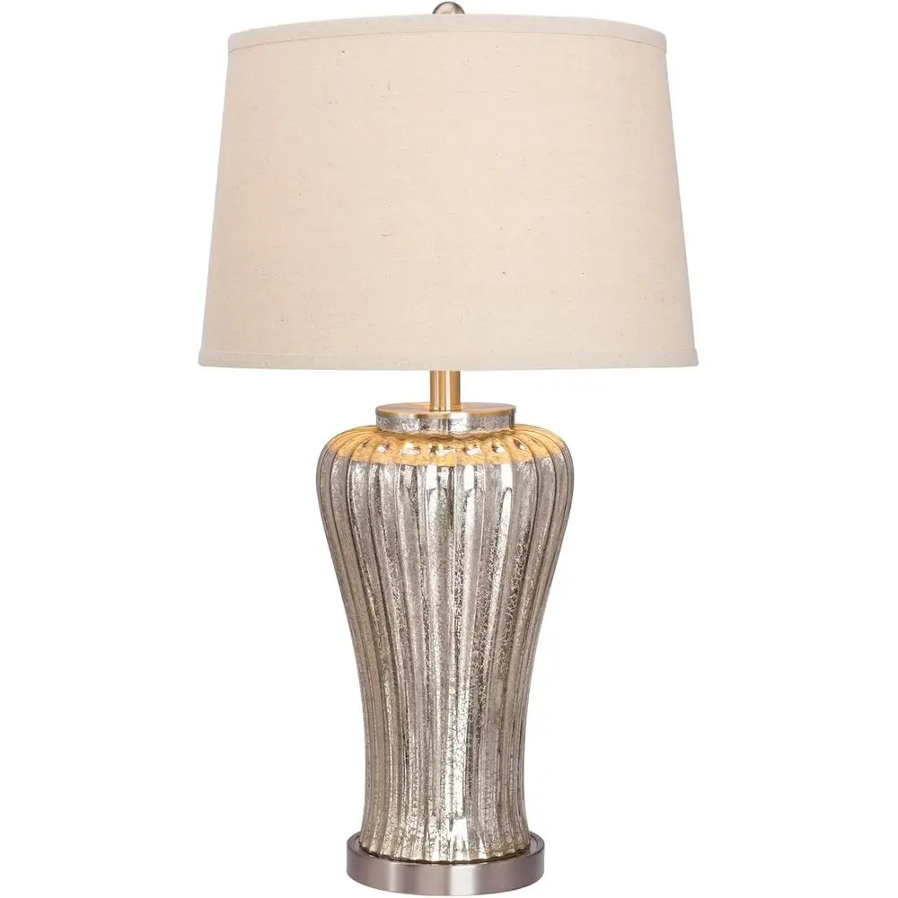 Solar Lamp - Mercury Glass Table Lamp with Brushed