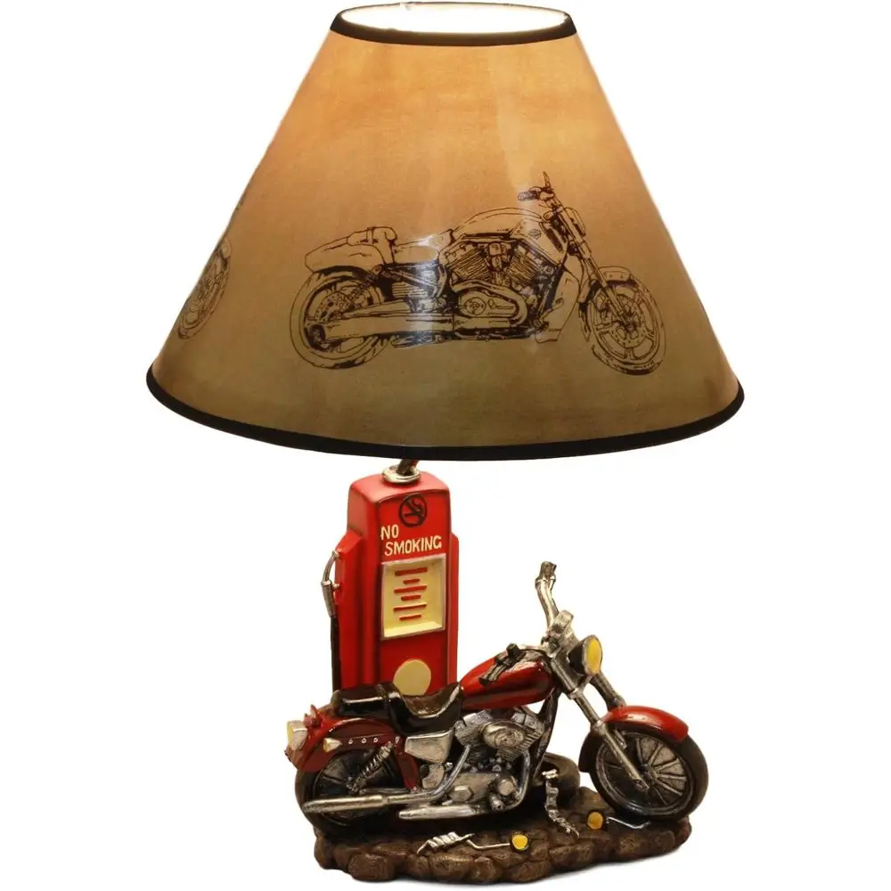 Solar Lamp - Vintage Retro Red Motorcycle Gas Pump