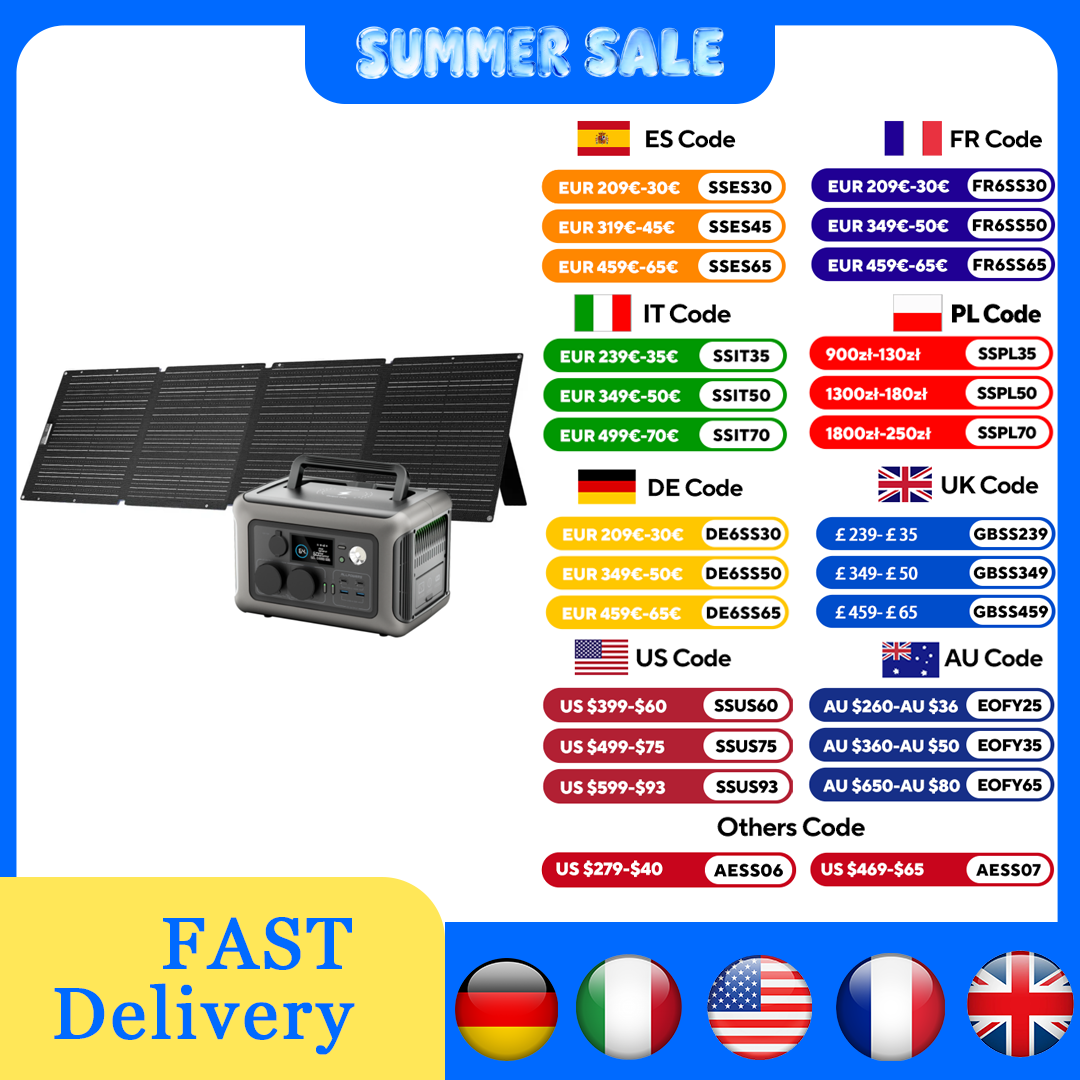 Solar Panel 200W - ALLPOWERS R600 Power station 299Wh 600W