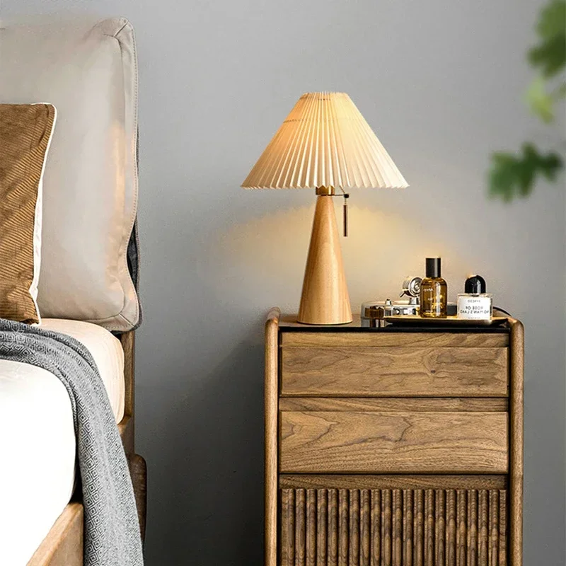 Solar Lamp - Retro Pleated Table Lamp Nordic Solid