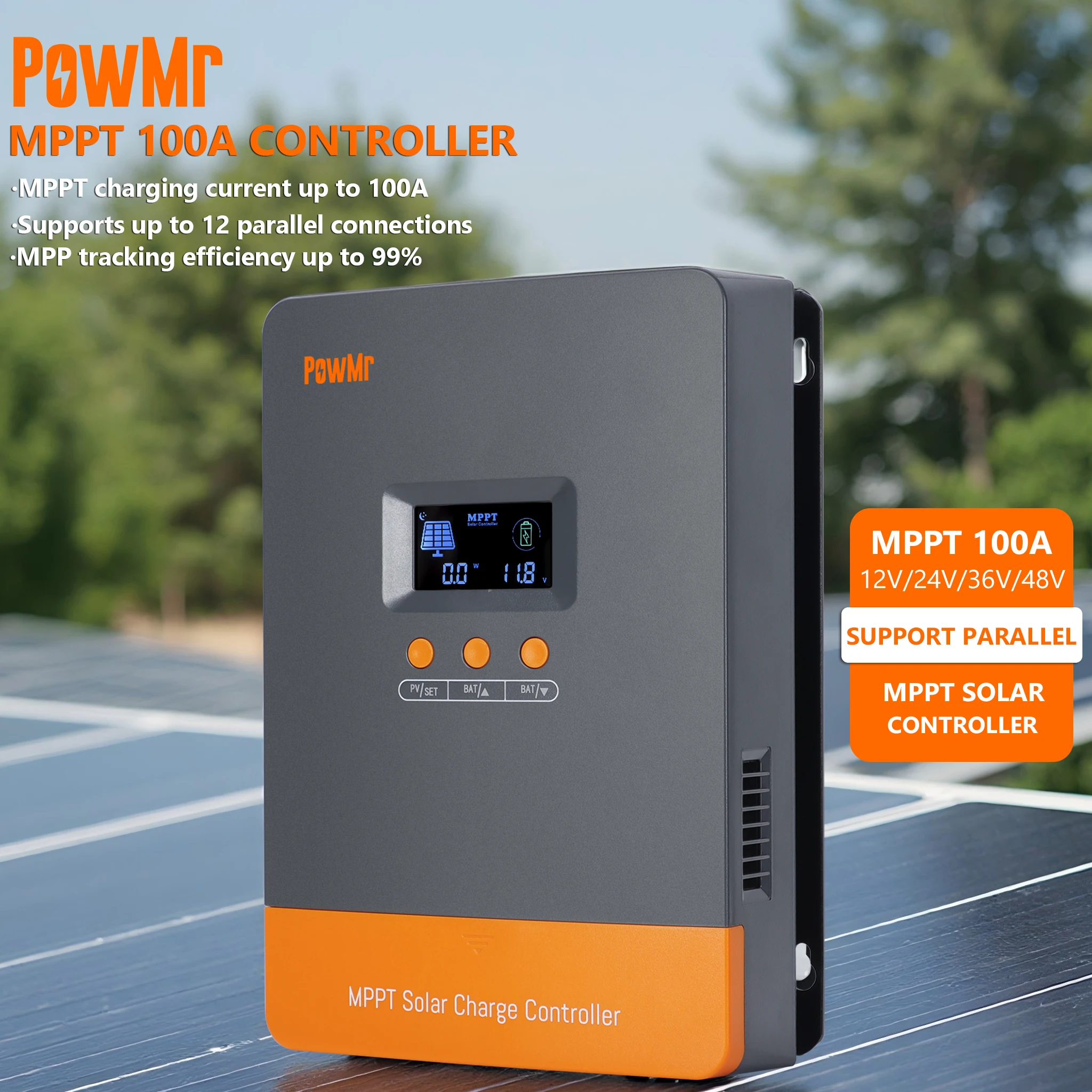 PowMr Hot Sale 12V 24V 48V Bat - Charge Controller Solar recension och pris
