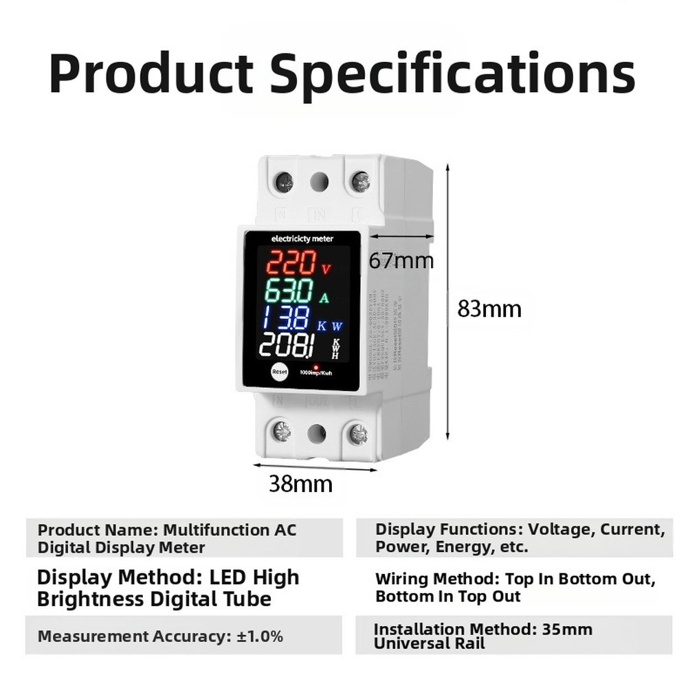 Multi Functional Digital Displ - Energy Monitor Meter recension och pris