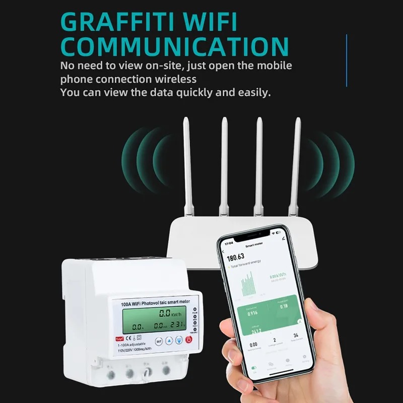 4P 1-100A WiFi Photovoltaic Sm - Energy Monitor Meter recension och pris