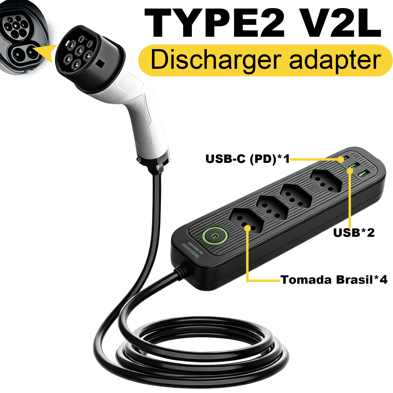 Type2 V2L Discharge Adapter 16 - Outdoor Power Station recension och pris