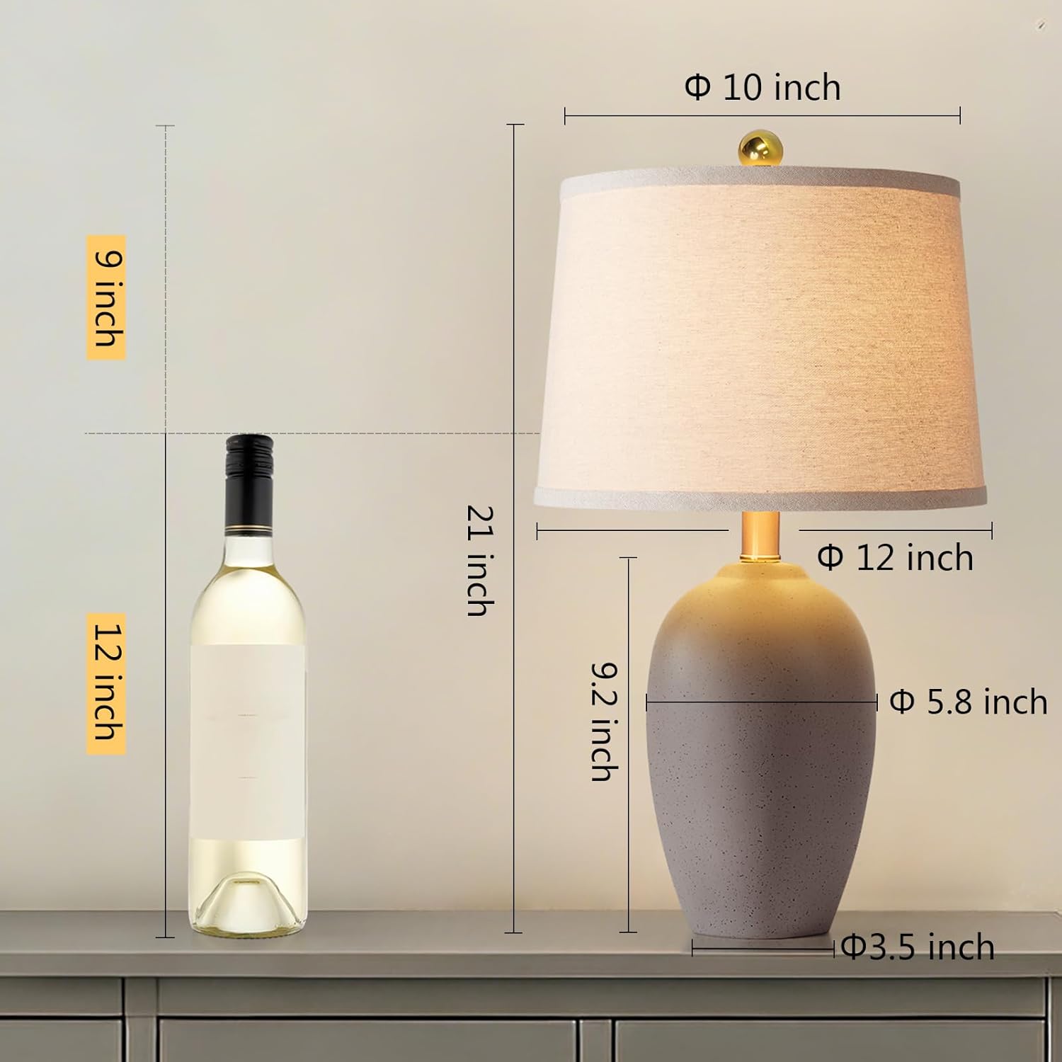 Set of 2 Farmhouse Ceramic Sma - Solar Lamp recension och pris
