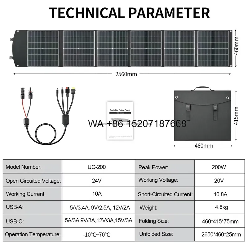 Wmwmnu 200W Foldable Solar Pan - Solar Panel 200W recension och pris