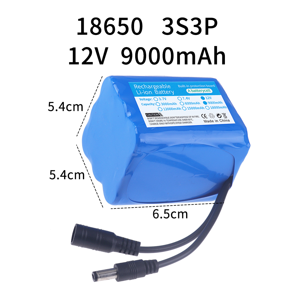 12V 9000mAh 3S3P lithium-ion b - Lithium Battery 12V recension och pris