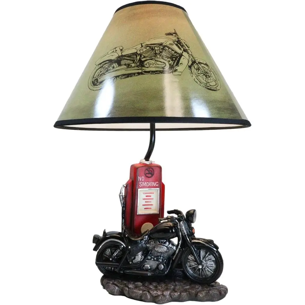 Vintage Retro Black Motorcycle - Solar Lamp recension och pris