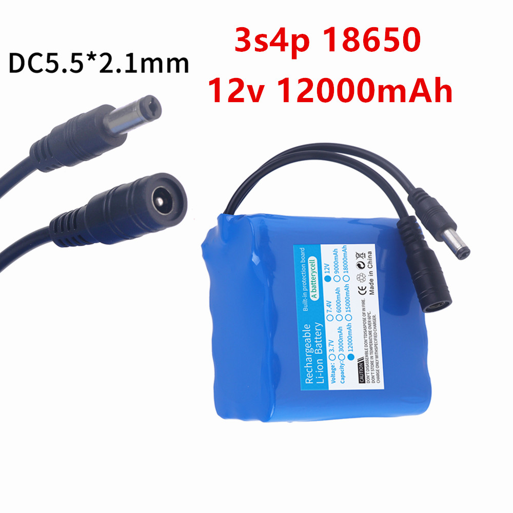 12V 12000mah Battery 3S4P Real - Lithium Battery 12V recension och pris